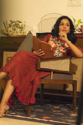 Poppy Dress - Ruby Maroon